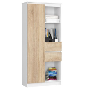 Regał Biurowy R 80cm Clp R15 Biały / Sonoma