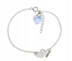 Bransoletka Swarovski dwa Serca GRAWER GRATIS