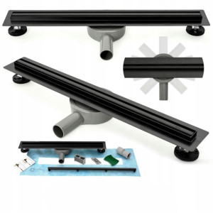 Odpływ Liniowy REA Neo Pro Slim Black Czarny 80 cm