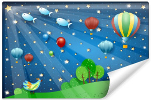 Fototapeta dla Dzieci ABSTRAKCJA Kolorowa Noc 3D 90cm x 60cm