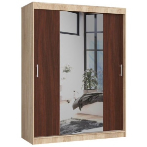 Szafa Przesuwna 150cm Clp Z Lustrem Sonoma / Wenge