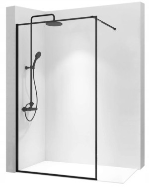 Ścianka Prysznicowa REA Walk-In Bler Black 120 cm Czarna