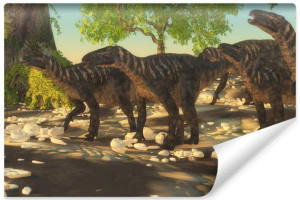Fototapeta NA ŚCIANĘ dla Dzieci Dinozaury Przyroda Efekt 3D 315cm x 210cm