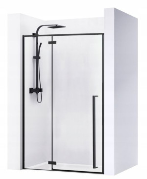 Drzwi Prysznicowe Uchylne REA Fargo Black Czarne 110cm