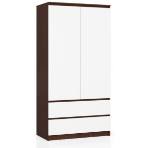 Szafa S 90cm 2 Drzwi 2 Szuflady Wenge / Biała