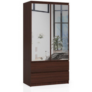Szafa S 90cm 2 Drzwi 2 Szuflady 2 Lustra Wenge