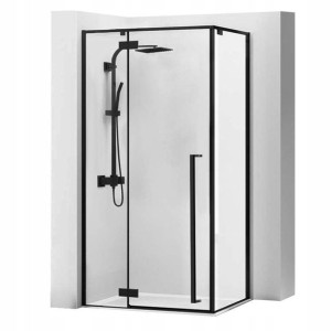 Kabina Prysznicowa Narożna Uchylna Fargo Black 90x120cm