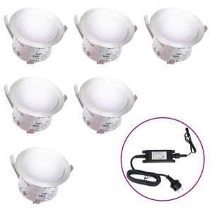 Lampy najazdowe LED, 6 szt., zimne białe światło