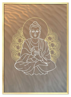 Obraz na płótnie 53x73cm złoty Budda