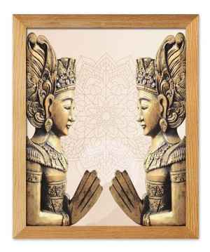 Obraz na płótnie 23x28cm złoty Budda
