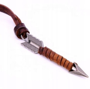 Skórzany Łańcuszek ze Strzałką, Punk, Amulet