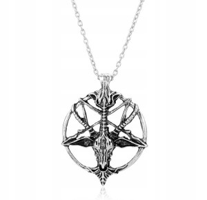 Viking Pentagram Głowa Kozy Naszyjnik Amulet