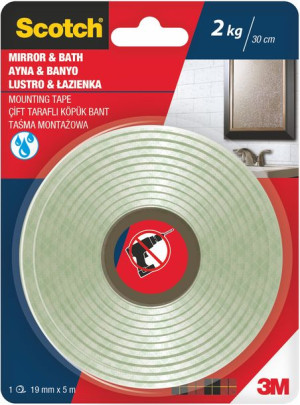 Taśma Montażowa Scotch Lustro Łazienka 19mm X 5m