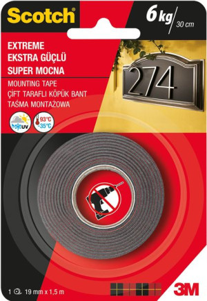 Taśma Montażowa Scotch Super Mocna 19mm X 1,5m