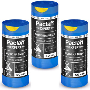 PACLAN EXPERT Worki na śmieci z taśmą 35 L - 3 ROLKI