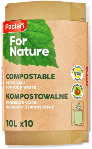 Kompostowalne Worki Papierowe Paclan 10l - 10 Szt