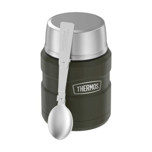 Termos na jedzenie z składaną łyżką i kubkiem Thermos 0,47l  – zieleń wojsk