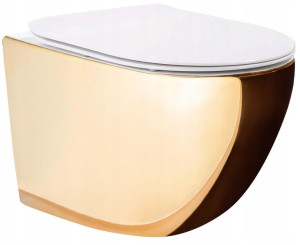 Misa Wc Podwieszana Carlo Flat Mini Gold/white