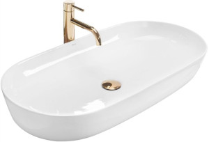 Umywalka Ceramiczna Nablatowa REA CLEO 81 Biała