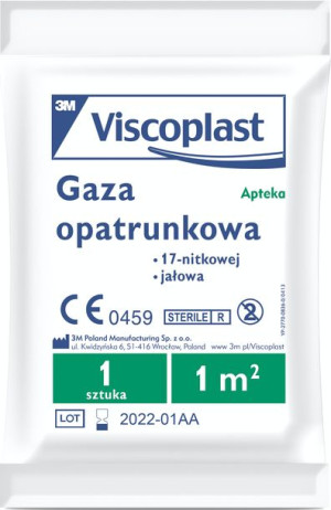 Viscoplast Jałowa Gaza Opatrunkowa 1 M