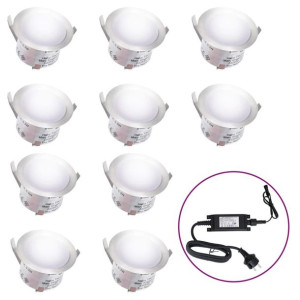 Lumarko Lampy najazdowe LED, 10 szt., zimne białe światło