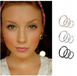 3 PACK Kolczyk Kółko Do Nosa Continuous Ring