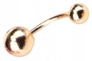 Rose Gold Kolczyk Do Pępka Z Kuleczkami Ss316l