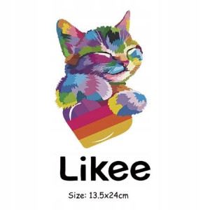 ''KOTEK LIKEE'' Naprasowanka na ciepło Naklejka