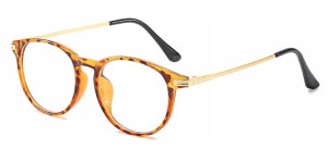 Okulary Zerówki Kocie Modne Retro Leopard