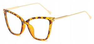 OKULARY ZERÓWKI Kocie Eleganckie Retro Leopard