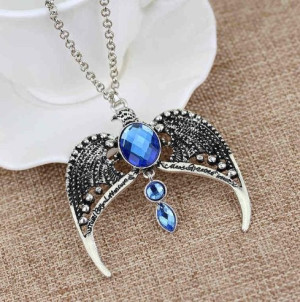 Styl Vintage Ravenclaw naszyjnik Insygnia Śmierci