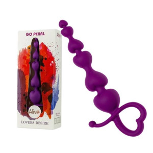 Adrien Lastic Alive Go Pearl  - Silikonowa soda analna z uchwytem, Fioletow