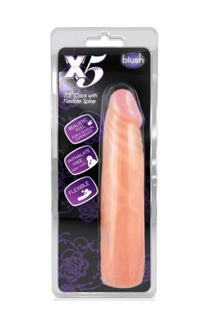 Blush X5 PLUS 7.5' Realistyczne żylaste dildo - giętkie, Cieliste TPE