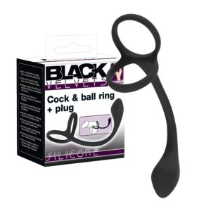 You2Toys BV Cock + Ball ring Korek analny z pierścieniami, Czarny