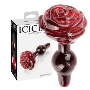 Pipedream ICICLES NO 76 Elegancki korek analny z różyczką
