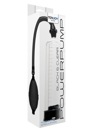 ToyJoy POWER PUMP BLACK-CLEAR - Przezroczysta pompka do penisa z gruszką -