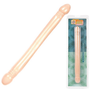 Doc Johnson SMOOTH DOUBLE HEADER 18' Dwustronne dildo, PVC Cieliste