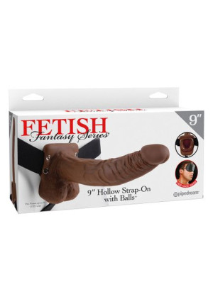 Fetish Fantasy HOLLOW STRAP-ON W BALLS 9'' Realistyczny Strap-On z jądrami,