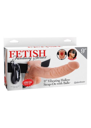 Fetish Fantasy VIBR STRAP-ON W BALLS 9'' Realistyczny Strap-On z wibracjami