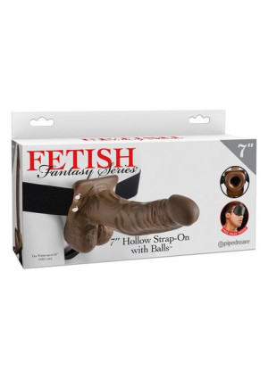 Fetish Fantasy HOLLOW STRAP ON W BALLS Realistyczny Strap-On z jądrami, Brą