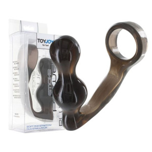 ToyJoy Korek analny z pierścieniem erekcyjnym, Czarny TPE