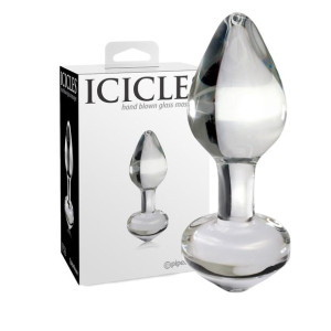 Pipedream ICICLES NO 44 Szklany korek analny, Przezroczysty