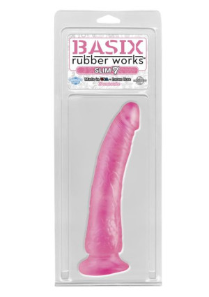 Pipedream 7' Realistyczne wąskie dildo, PVC Różowe