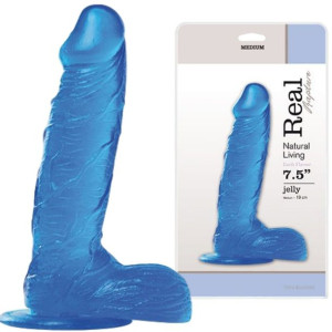 Toyz4Lovers JELLY DILDO REAL RAPTURE BLUE 7,5" Realistyczne dildo z jądrami