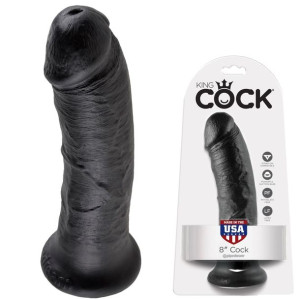 Pipedream COCK 8' Realistyczne dildo z żyłami, Czarne PVC