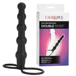 Calexotics BEADED DOUBLE RIDER Kulkowy Strap-On na penisa i jądra do penetr