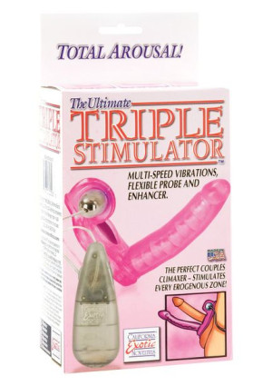 Calexotics ULTIMATE TRIPLE STIMULATOR z wibracjami, Różowy PVC