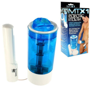 ROBOTIC MOUTH MASTURBATOR BLUE - Masturbator z wibracjami