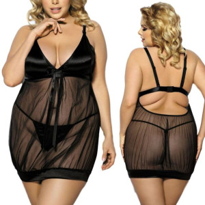 Solange black chemise (czarna halka)