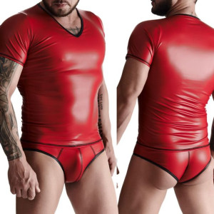 męski t-shirt z wetlooka w serek